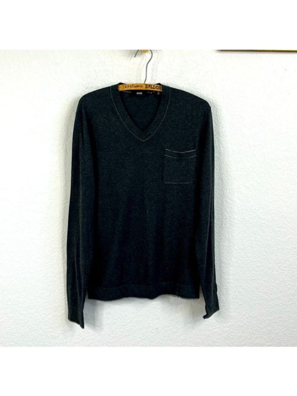 BOSS Hugo Boss Cashmere V Neck Sweater Pocket
